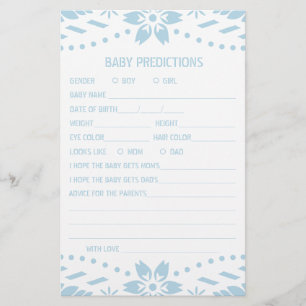 Baby blue Boy Shower för Baby-förutsägelser Flygblad