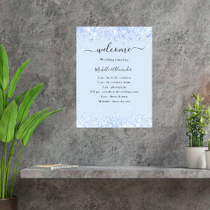 Baby blue bröllopsprogram poster