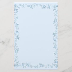 Baby blue Bubble Gräns Design Brevpapper