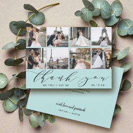 Baby blue Calligraphy-skriptfotosamling Tack Kort