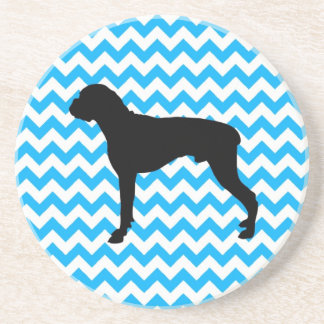 baby blue Chevron med Boxer Silhouette Underlägg Sandsten
