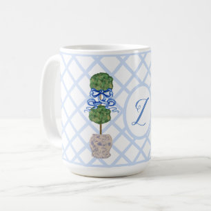 baby blue Chinoiserie Ginger Burk Burk Topiary Kaffemugg