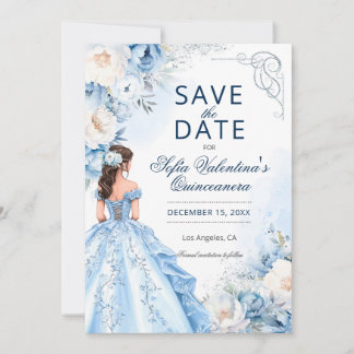 Baby Blue Cinderella Quinceañera Spara datumet
