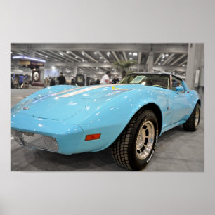 Baby blue Corvette affisch