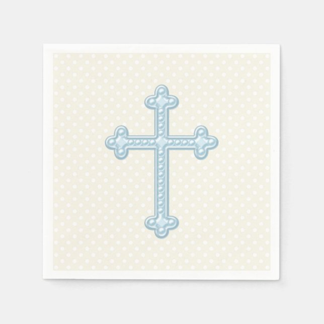 Baby Blue Cross Dopning Pappersservett (Framsidan)