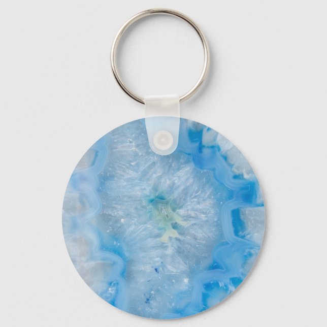 Baby blue Crystal Agate Nyckelring (Framsida)