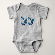 Baby blue Dala Horse Body Kostym