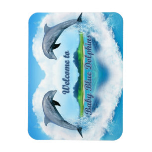 Baby blue delfinmagnet magnet