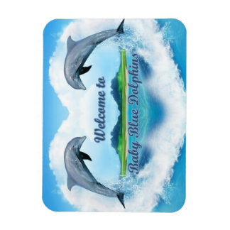 Baby blue delfinmagnet magnet