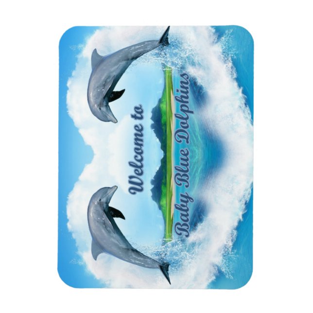 Baby blue delfinmagnet magnet (Vertikal)