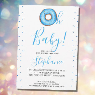Baby blue Donut Boy's Baby Shower-inbjudan Inbjudningar