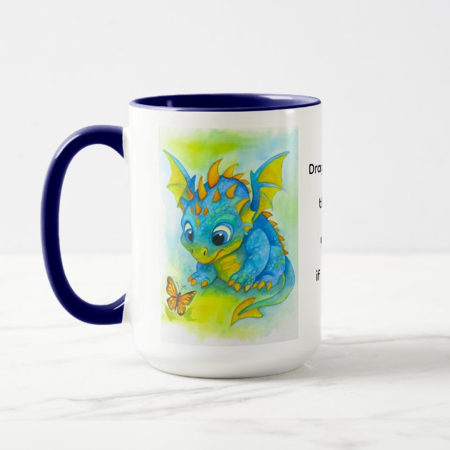 Baby Blue Dragon Mug Mugg (Vänster)