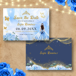 Baby blue Dress Tiara Princess Quinceañera Spara Datumet
