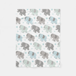 Baby blue elefant fleecefilt