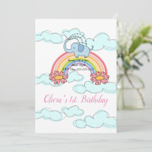 Baby blue elefant för inbjudan till grattis på föd