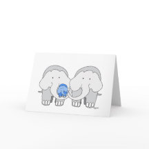 Baby Blue Elefant Kort