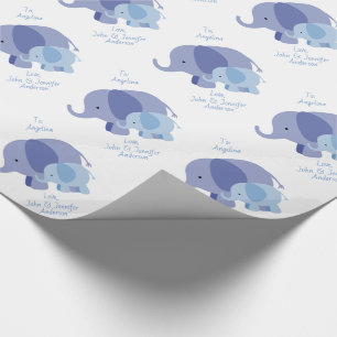Baby blue elefant presentpapper