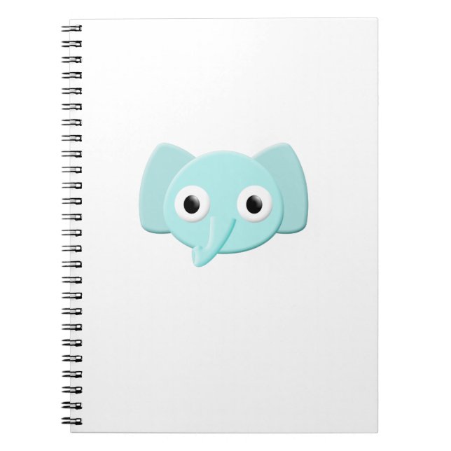 Baby Blue Elefant Teckning Anteckningsbok (Framsidan)