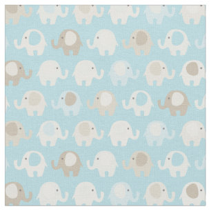 Baby blue elefantmönster tyg