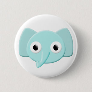 Baby blue Elephant Teckning Knapp