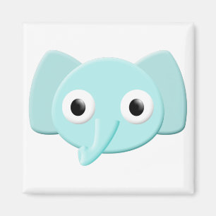 Baby blue Elephant Teckning Magnet