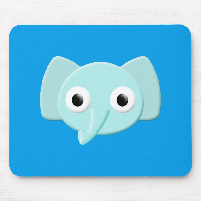 Baby blue Elephant Teckning Musmatta (Framsidan)