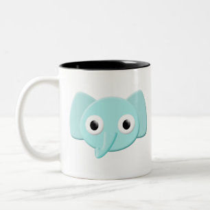 Baby blue Elephant Teckning Två-Tonad Mugg
