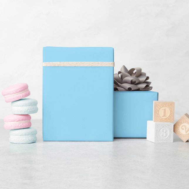 Baby Blue Enfärgad Presentpapper Rulle (Baby Shower)