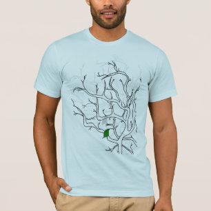 baby blue ensamt löv t shirt