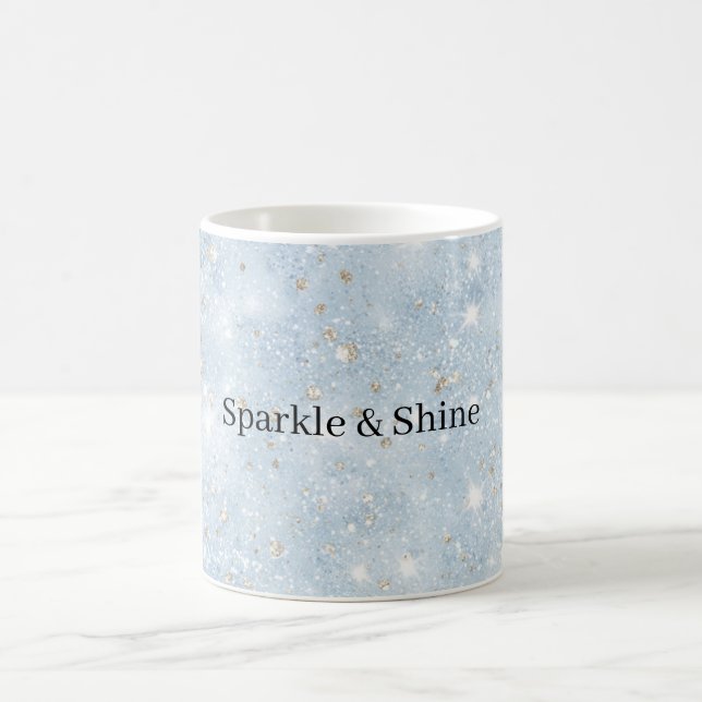 Baby Blue Falskt Glitter   Kaffemugg (Center)