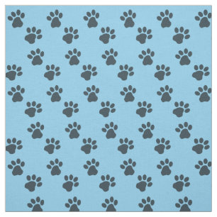 Baby blue Färgad med katt Hund Tass avtryck Tyg