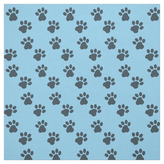 Baby blue Färgad med katt Hund Tass avtryck Tyg (Provkarta)