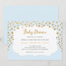 Baby blue + faux guld pojkbarnsdusch