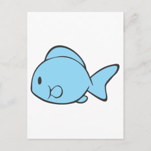 Baby blue fisksimning vykort