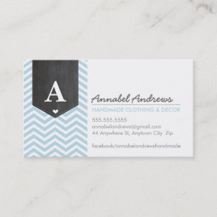 BABY BLUE flagga för monoGRAM fet chevron-chalkart Visitkort