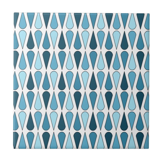 Baby blue för Retro Midhundsdroppar Kakelplatta (Framsidan)