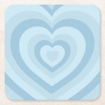Baby blue för Vintagens hörn Underlägg Papper Kvadrat<br><div class="desc">Kärlek Hearts - Hypnoc eart Mönster - Retro Vintage design i Baby blue.</div>