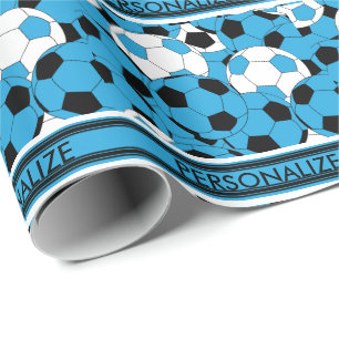Baby blue fotbolls-busskoage presentpapper