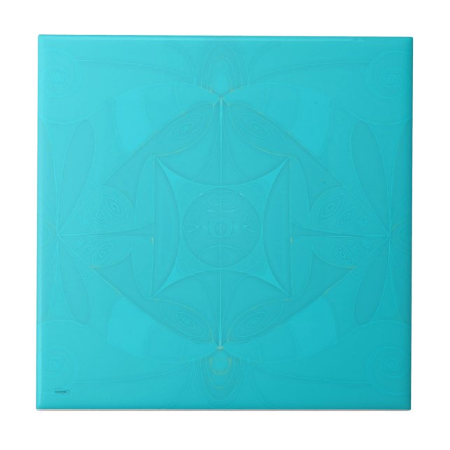 Baby blue fraktalruta Biet 2 av 6 Kakelplatta (Framsidan)
