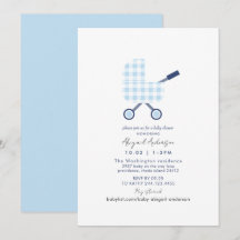 Baby blue Gingham Baby Shower