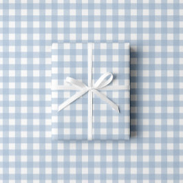 Baby Blue Gingham Mönster Presentpapper
