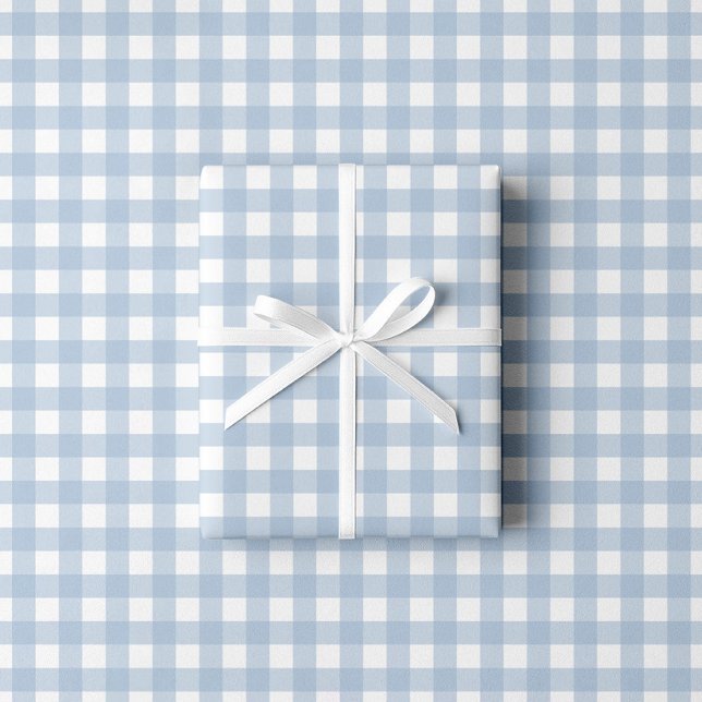 Baby Blue Gingham Mönster Presentpapper (Baby Blue Gingham Pattern Wrapping Paper)