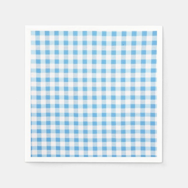 Baby Blue Gingham Pappersservett (Framsidan)