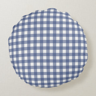 Baby blue Gingham Rund Kudde