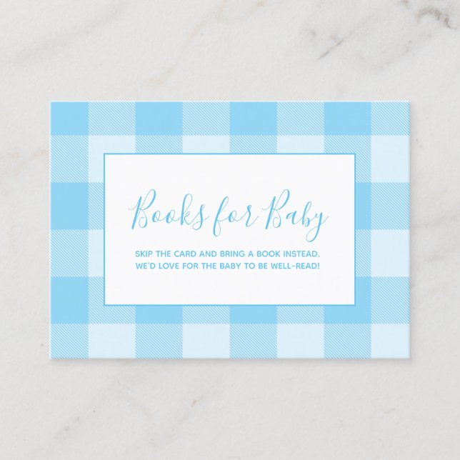 Baby Blue Gingham Rutiga Barnböcker Tilläggskort (Framsida)