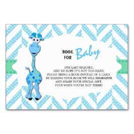 Baby blue Giraffe Pojke Shower | Ta med Bok Bordsnummer
