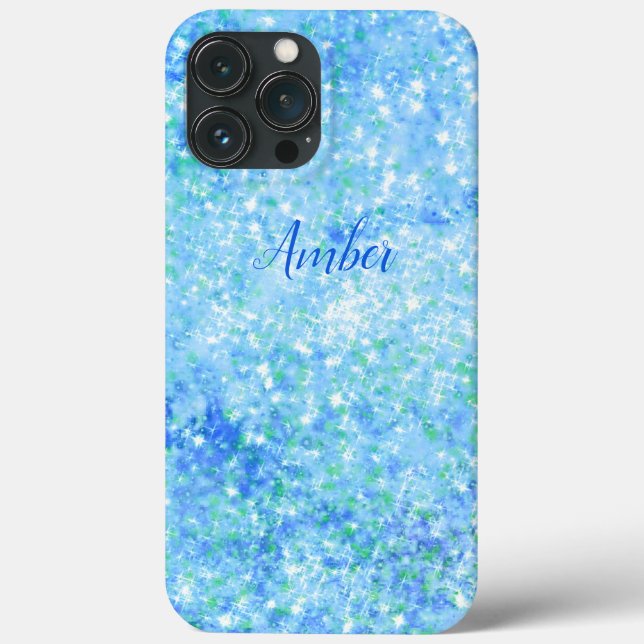 Baby Blue Glitter Elegant Gnistrande (Baksida)