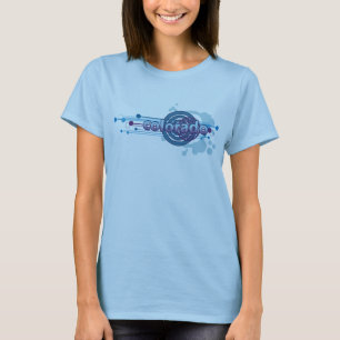 Baby blue grafiskt cirklar den Colorado T-tröja T-shirt