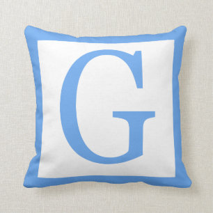 Baby blue gräns för brevG Kudde