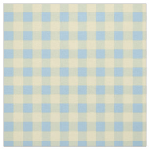Baby blue & gul Gingham Tyg